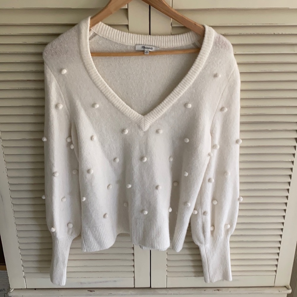 Madewell Pom Sweater Cream XS